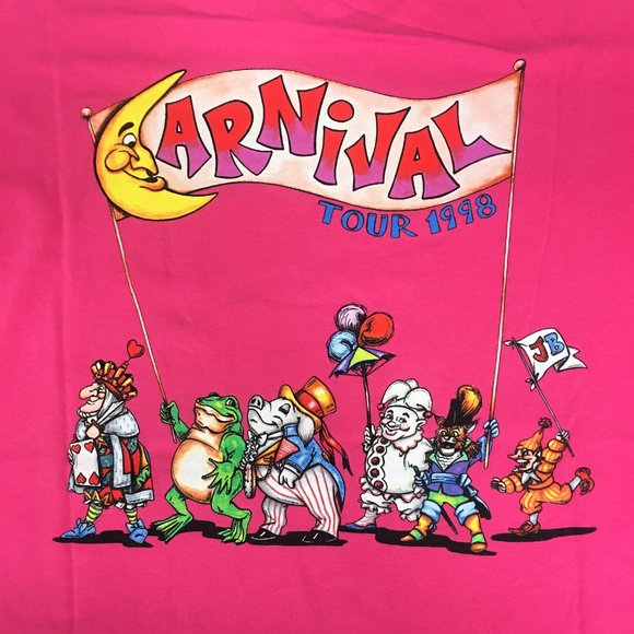 Vintage Official Jimmy Buffett Carnival Tour 1998 Pink T-Shirt XL NOS - Picture 4 of 6